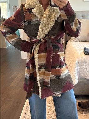 Idyllwind Beige Faux Shearling Jacket Boho Western